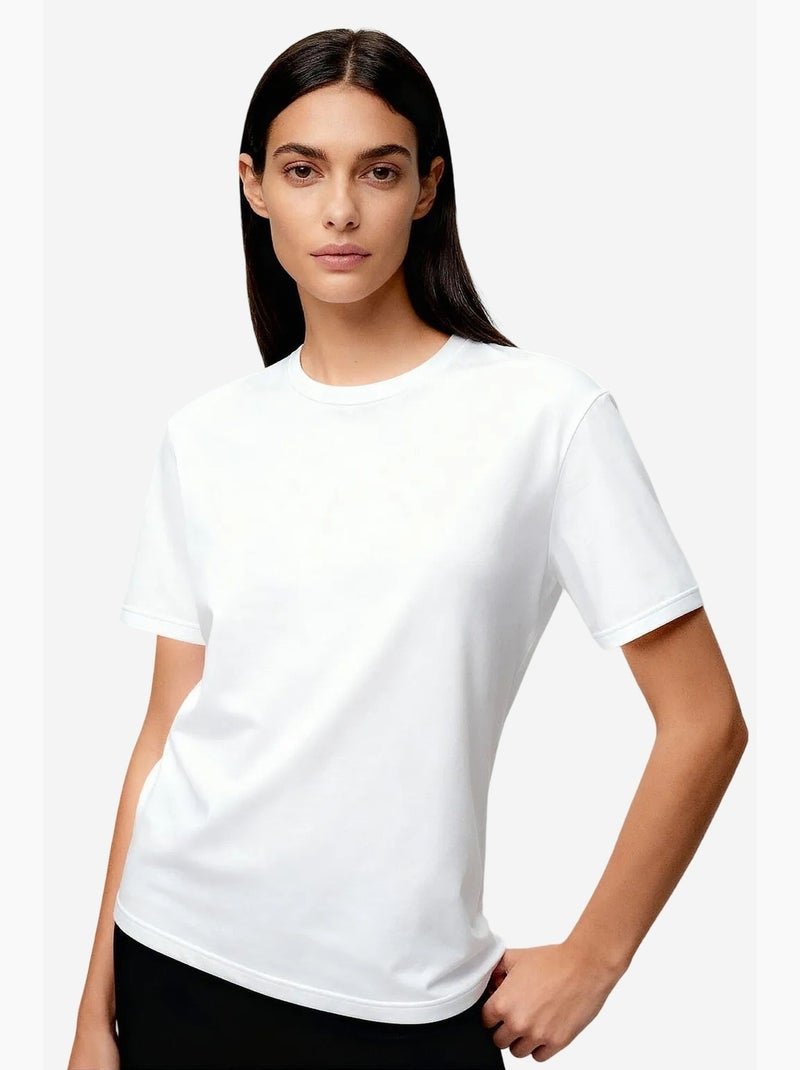 T-shirt femme en coton et élasthanne tommy Blanc - Kiabi