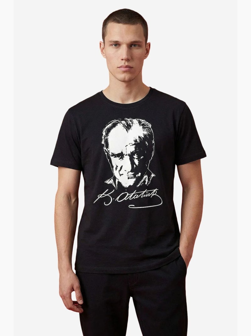 T-shirt femme en coton et élasthanne tommy Noir - Kiabi