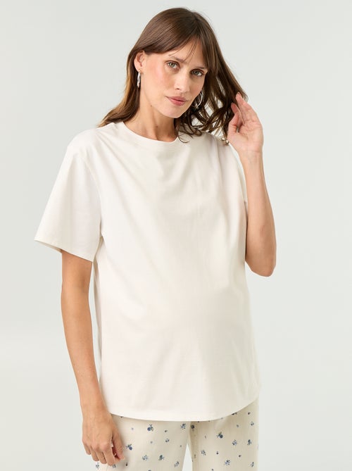 T-shirt femme en jersey de coton à manches courtes - Kiabi