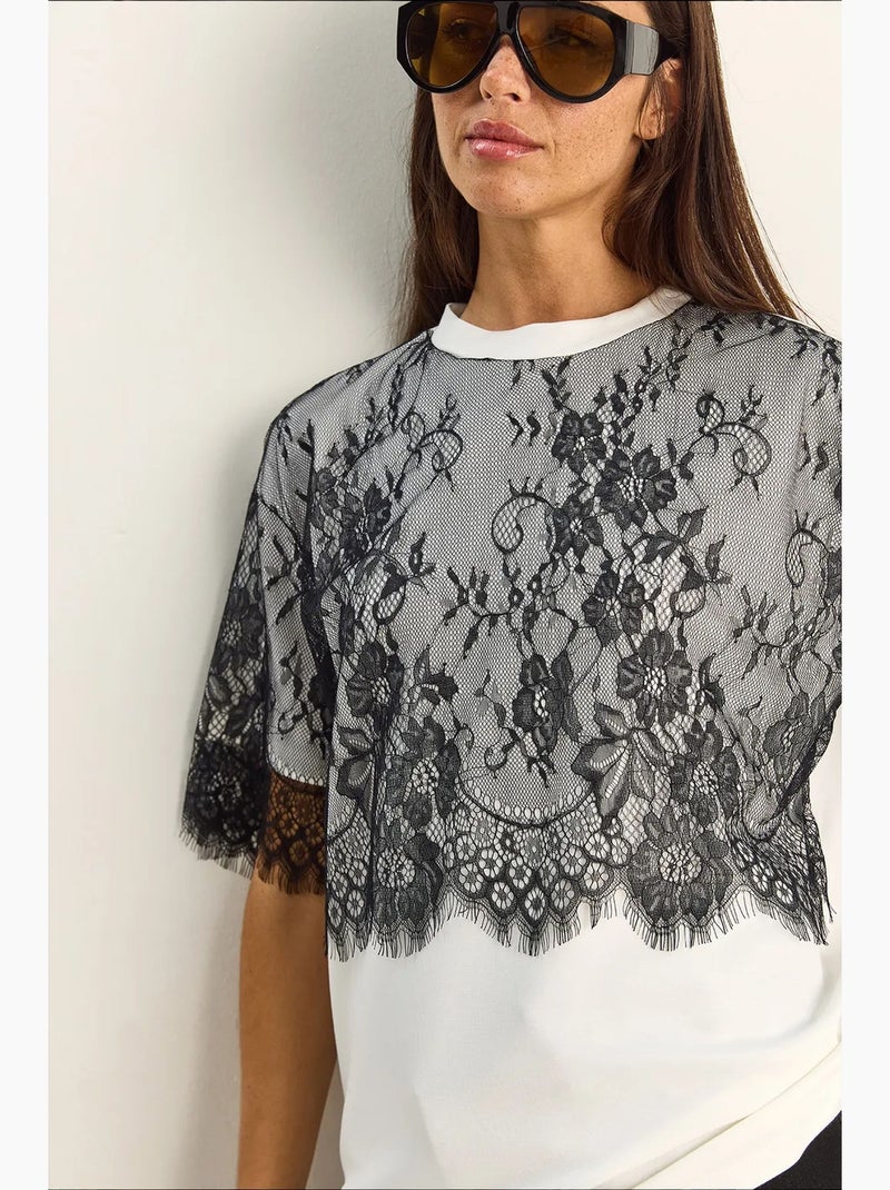T-shirt femme en mélange de viscose lucci Blanc - Kiabi