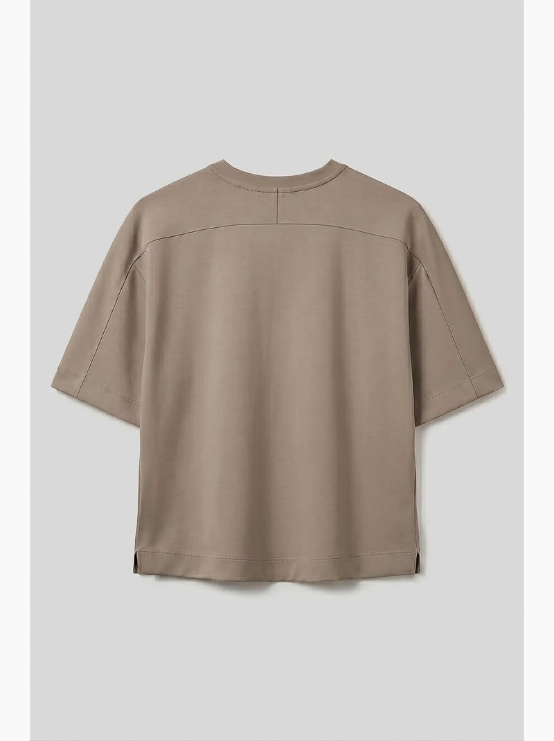 T-shirt femme en mélange de viscose tommy Sable - Kiabi