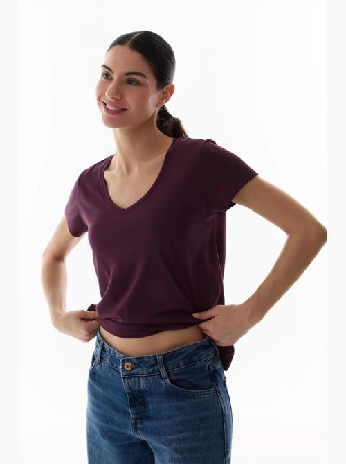T-shirt femme en modal penti - Kiabi