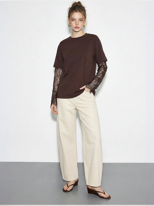 T-shirt femme oversize à col rond lucci - Kiabi T-shirt femme oversize à col rond lucci - Kiabi