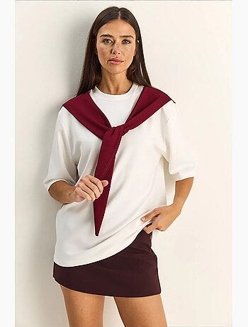 T-shirt femme oversize à col rond lucci