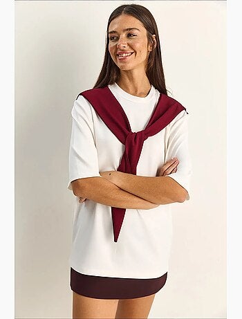 T-shirt femme oversize à col rond lucci