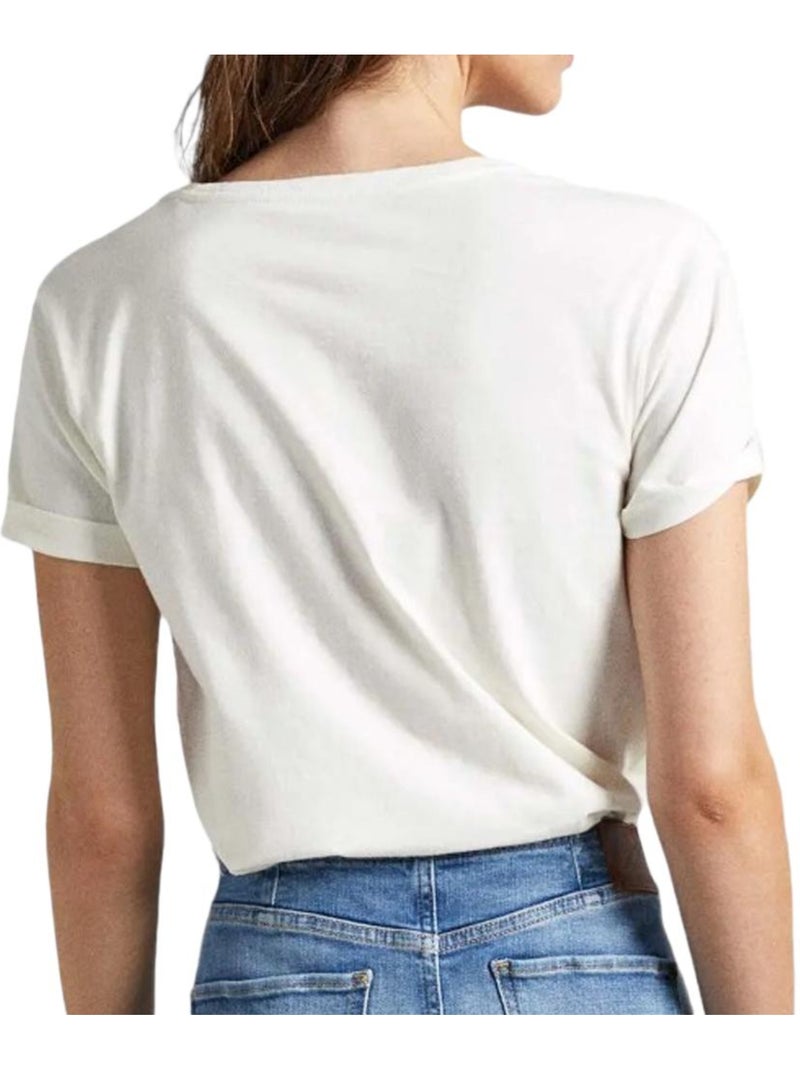 T-shirt Femme Pepe Jeans Ecru - Kiabi