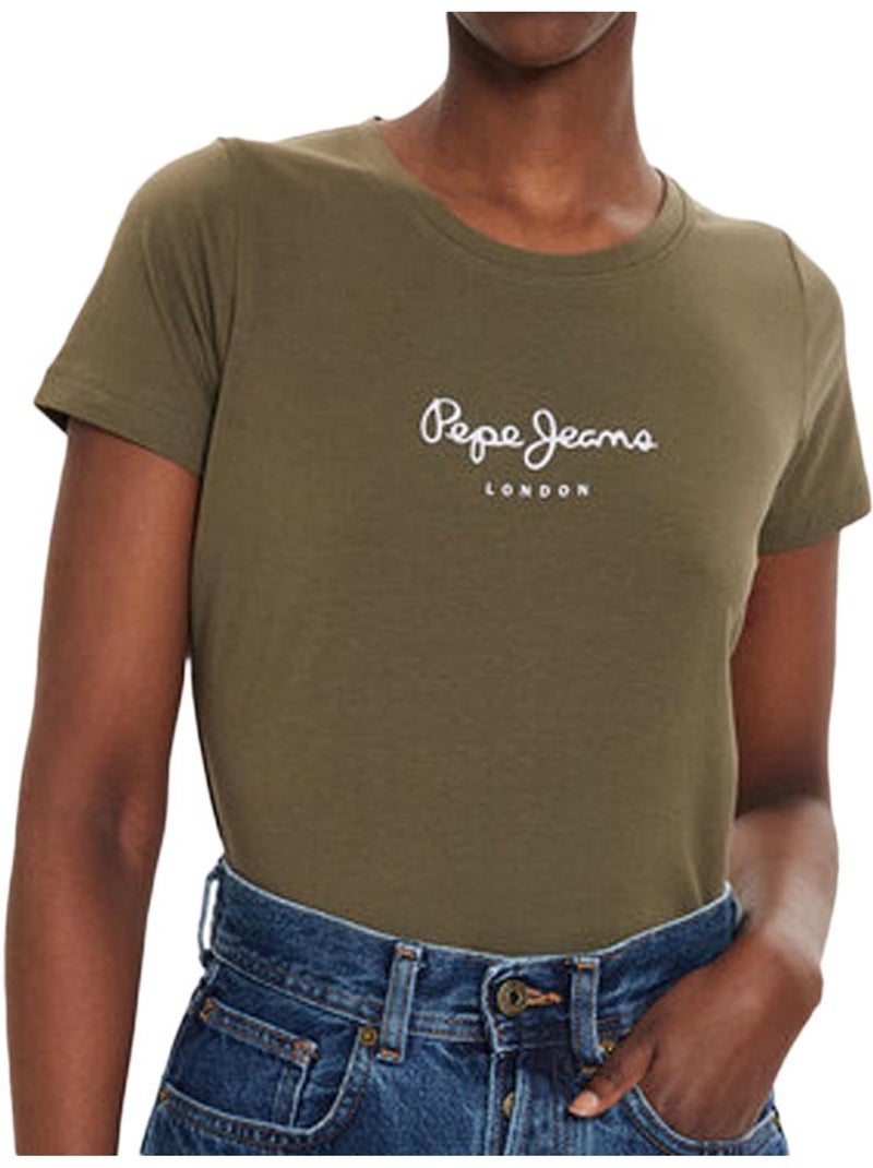 T-shirt femme pepe jeans Vert kaki clair - Kiabi