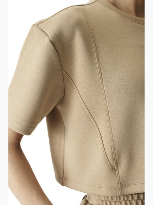 T-shirt femme silky feel à surpiqûres penti - Kiabi