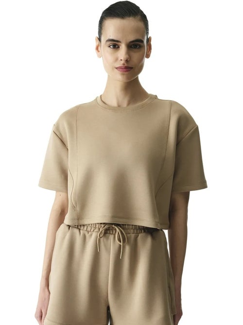 T-shirt femme silky feel à surpiqûres penti - Kiabi