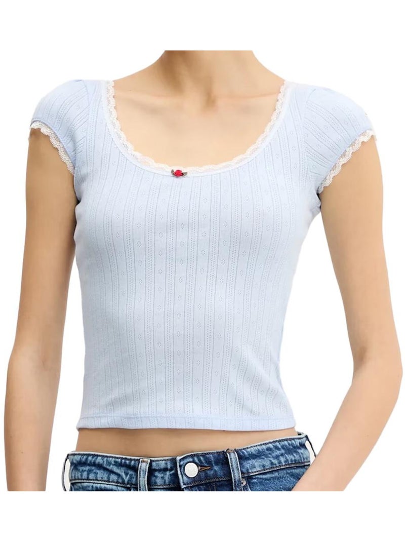 T-shirt femme tommy hilfiger Bleu - Kiabi