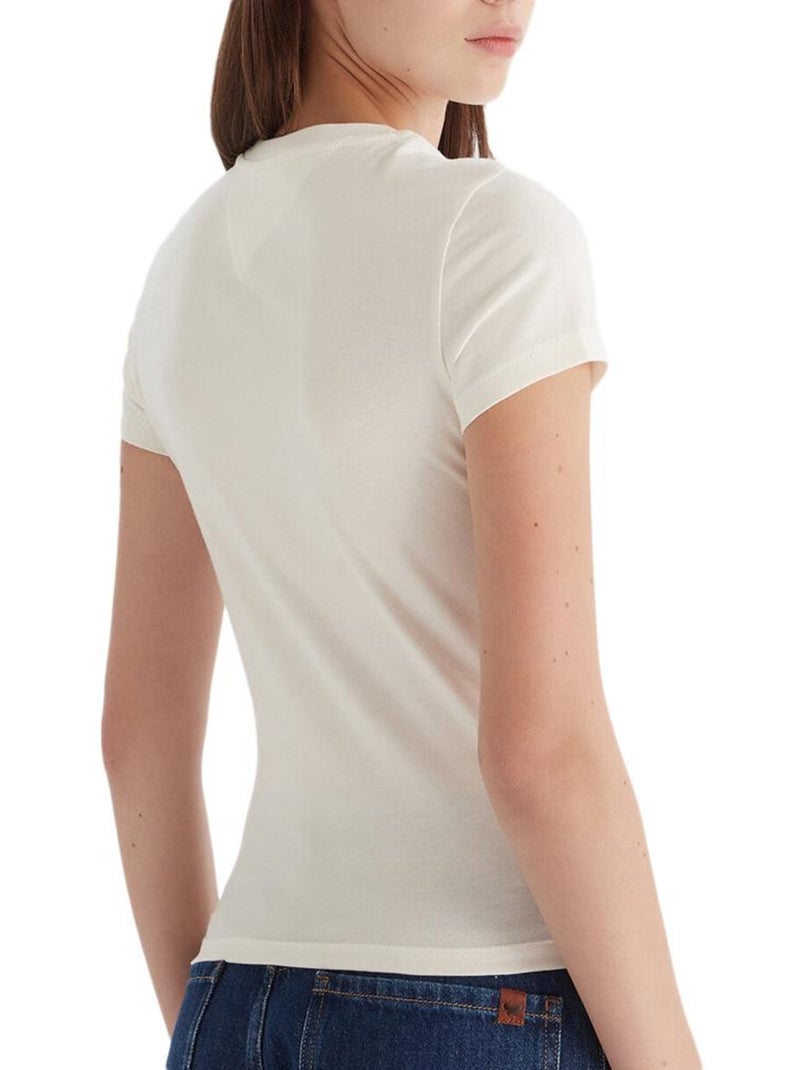 T-Shirt Femme Tommy Hilfiger Ecru - Kiabi
