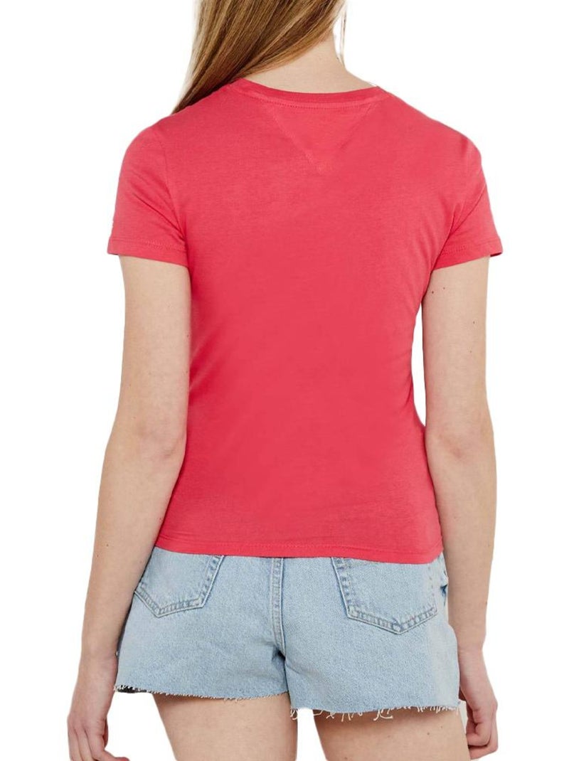 T-shirt Femme Tommy Hilfiger Framboise - Kiabi