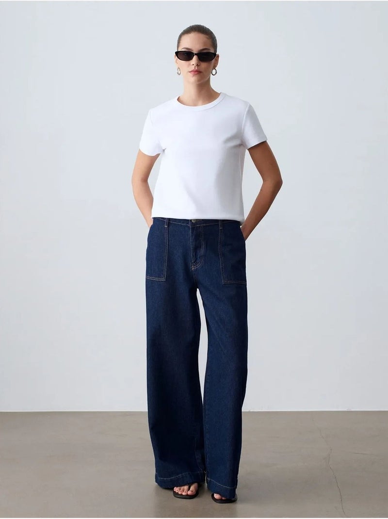 T-shirt femme uni à col rond dilvin Blanc - Kiabi