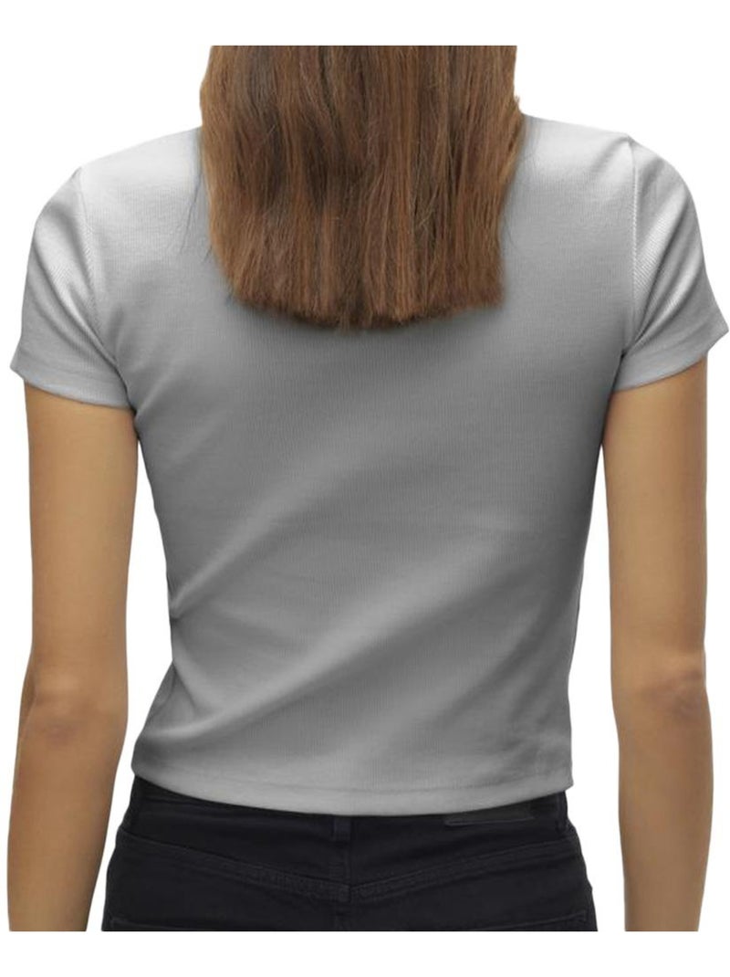 T-shirt Femme Vero Moda Gris Argenté - Kiabi