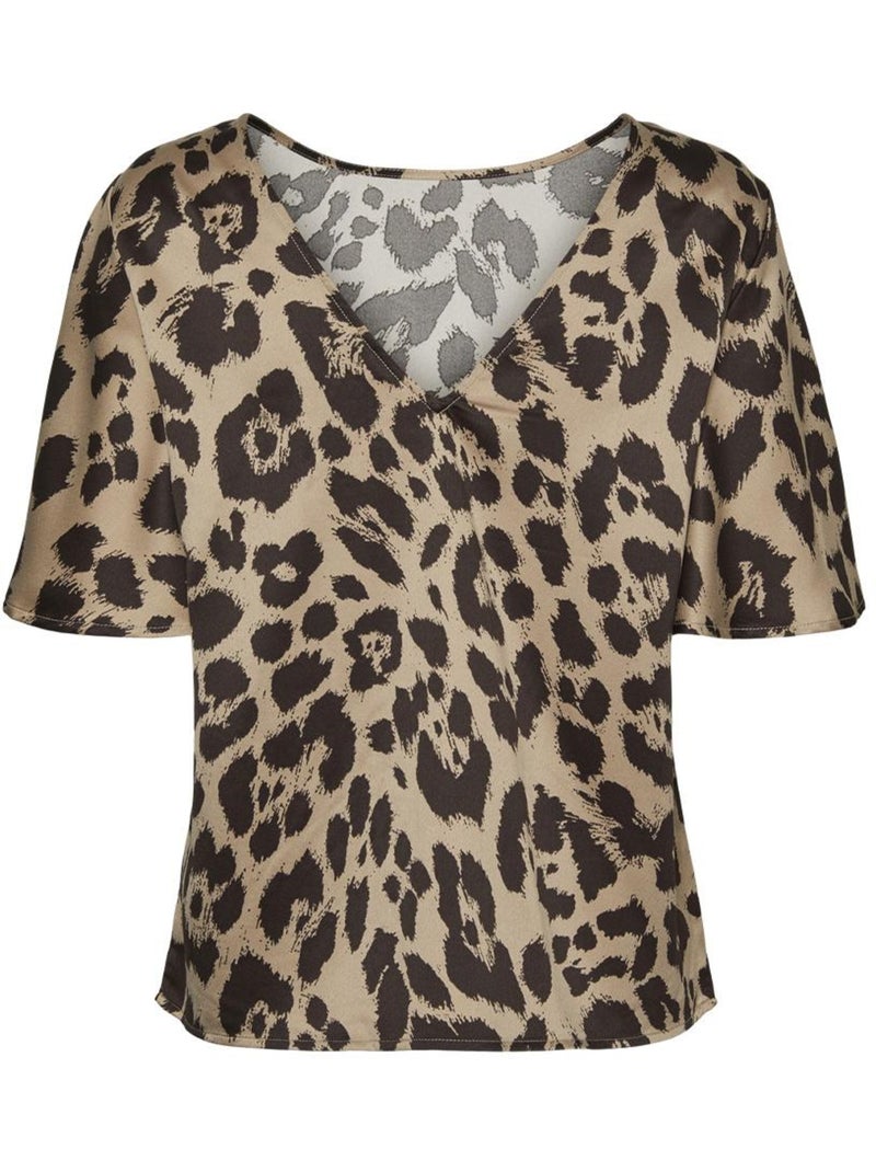 T-Shirt Femme Vero Moda Marron cappuccino - Kiabi