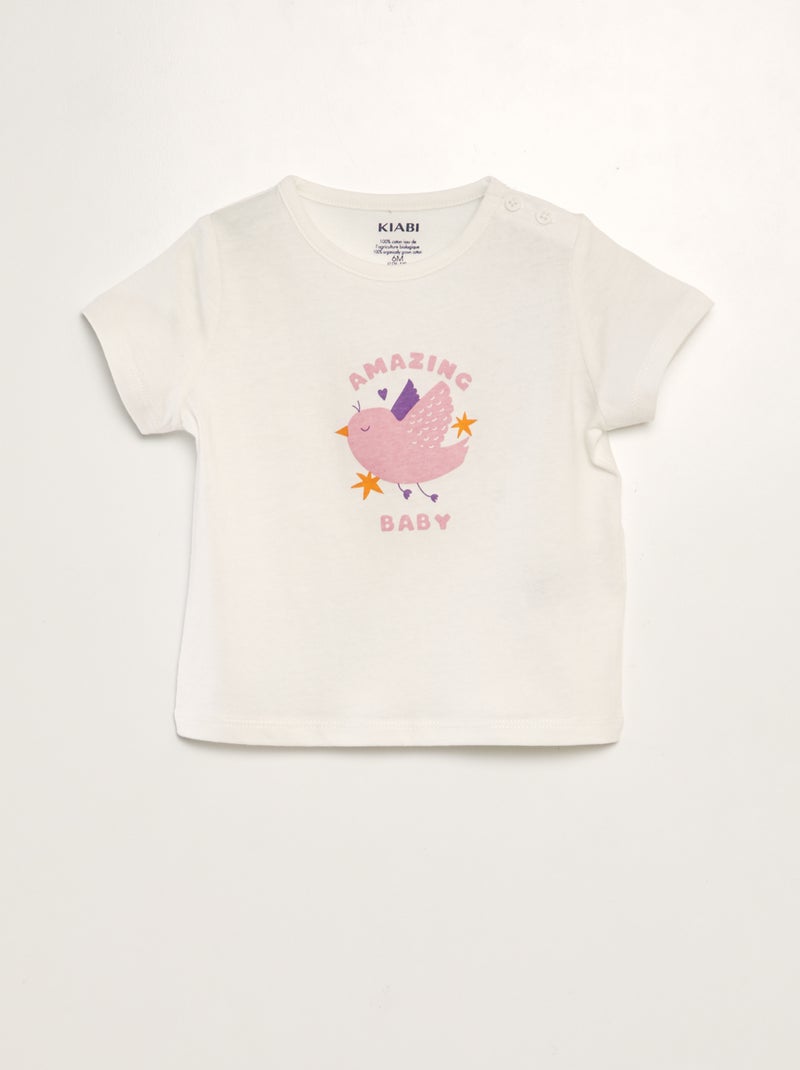 T-shirt fête des mères Blanc/rose - Kiabi