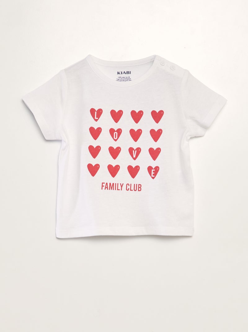 T-shirt fête des mères Blanc/rouge - Kiabi