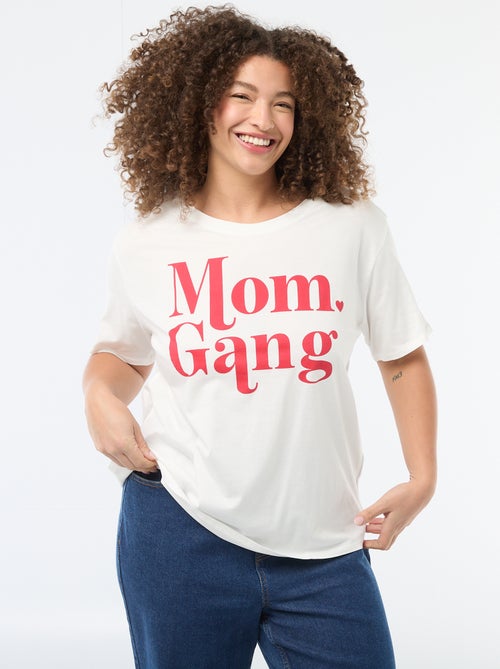 T-shirt 'fête des mères' imprimé manches courtes - Kiabi T-shirt 'fête des mères' imprimé manches courtes - Kiabi