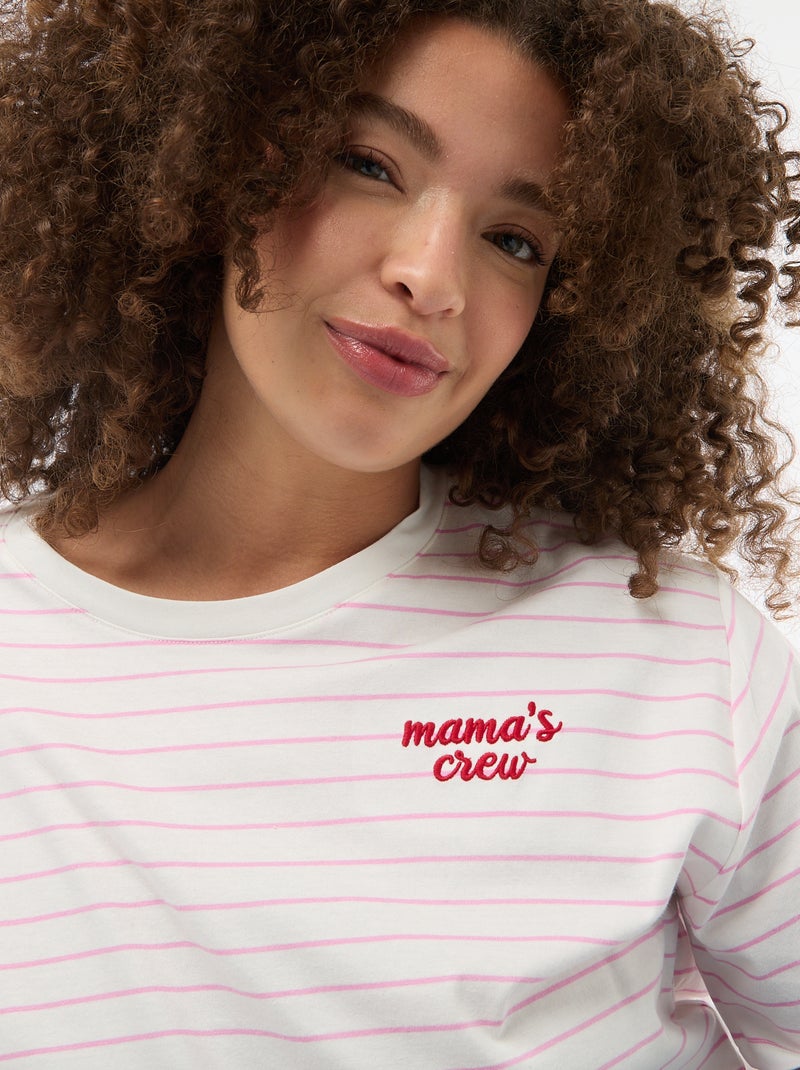 T-shirt 'fête des mères' imprimé manches courtes Rose - Kiabi