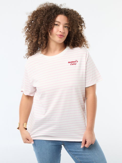 T-shirt 'fête des mères' imprimé manches courtes - Kiabi T-shirt 'fête des mères' imprimé manches courtes - Kiabi