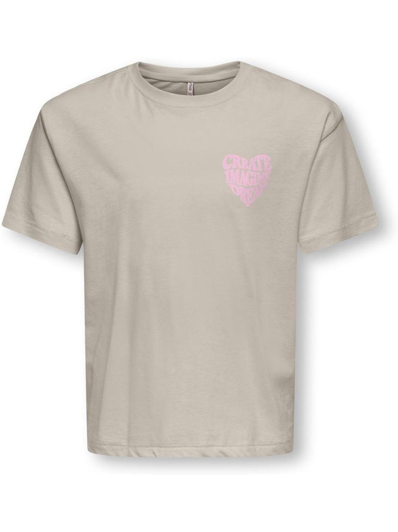 T-shirt fille kids only Beige - Kiabi