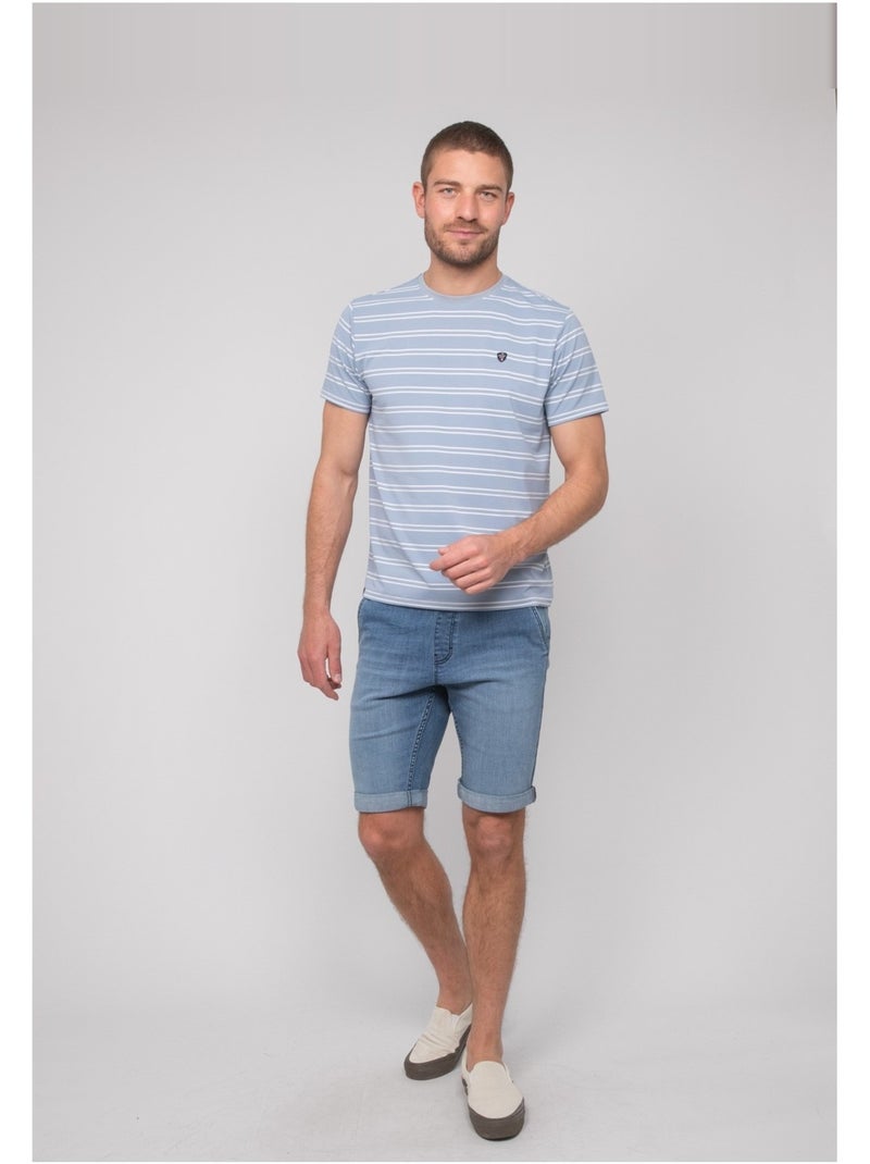 T-shirt fines rayures marinière nerlando Bleu - Kiabi