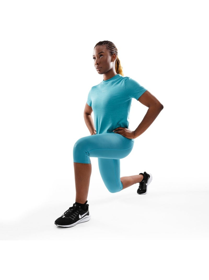 T-shirt fitness manches courtes femme fitness femme euphoria Bleu - Kiabi
