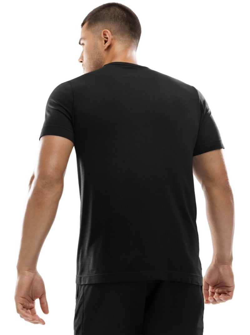 T-shirt fitness manches courtes homme fitness homme conquer Noir - Kiabi