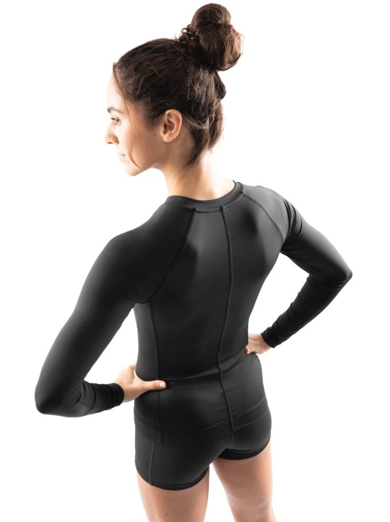 T-shirt fitness manches longues femme fitness femme sleek Noir - Kiabi