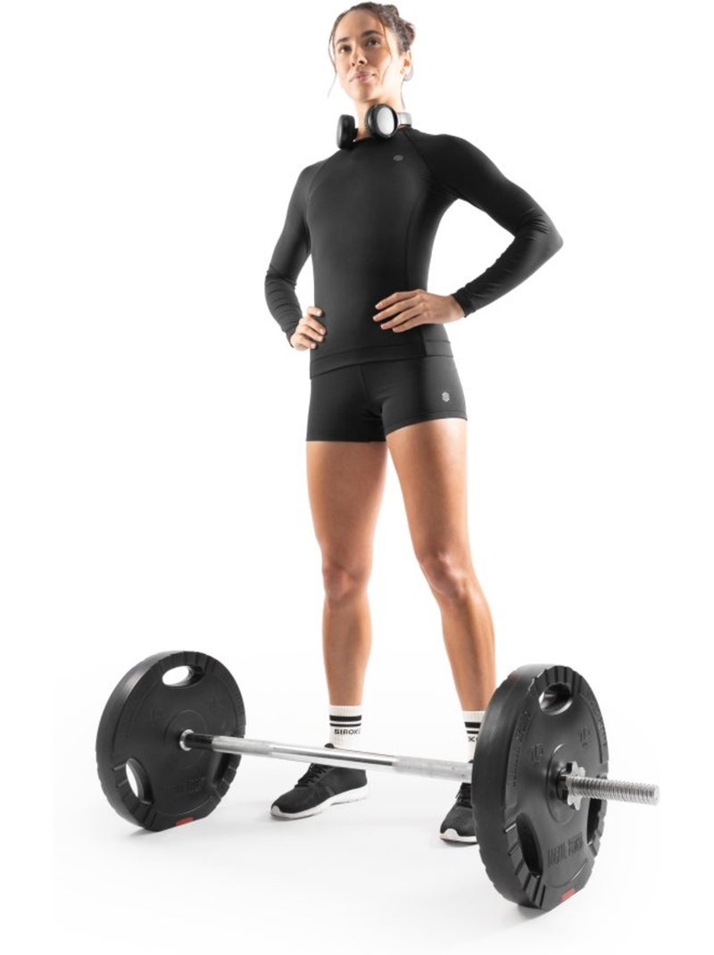 T-shirt fitness manches longues femme fitness femme sleek Noir - Kiabi