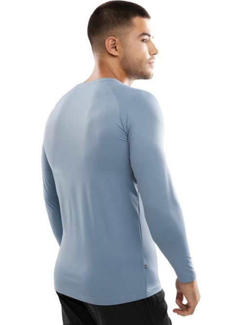 T-shirt fitness manches longues homme fitness homme aqua - Kiabi