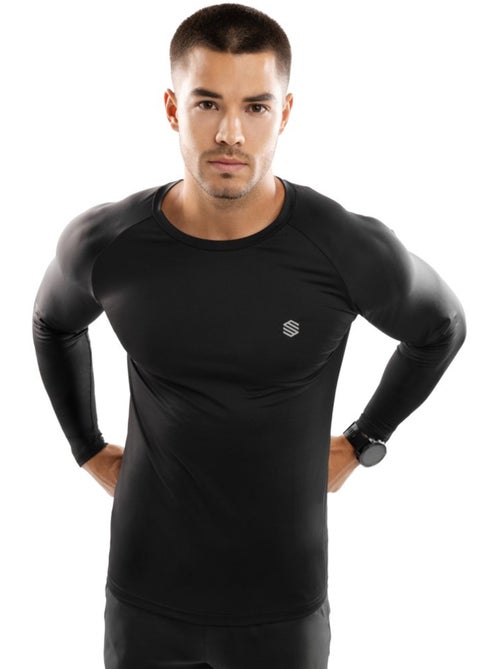T-shirt fitness manches longues homme fitness homme key - Kiabi