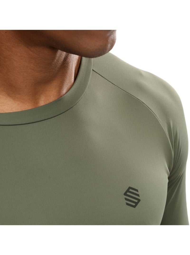 T-shirt fitness manches longues homme fitness homme wild Vert - Kiabi