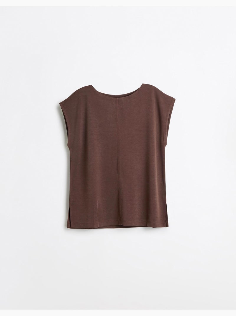 T-shirt fluide, mo fashion Marron - Kiabi
