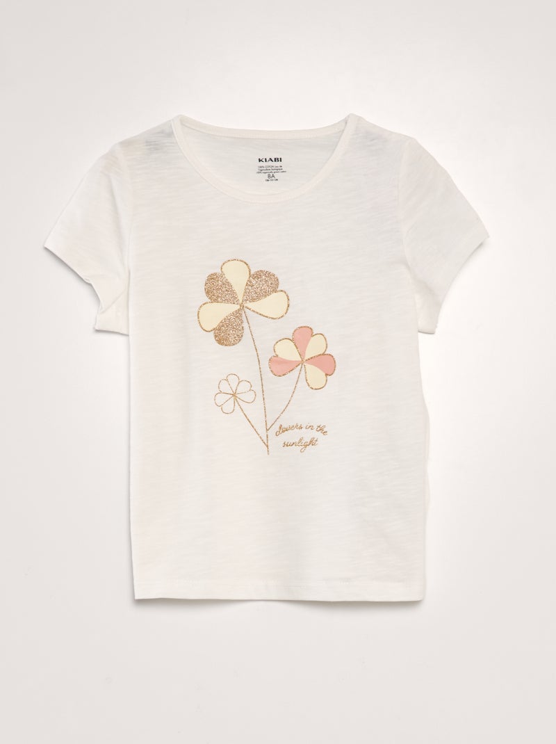 T-shirt forme boxy Blanc - Kiabi