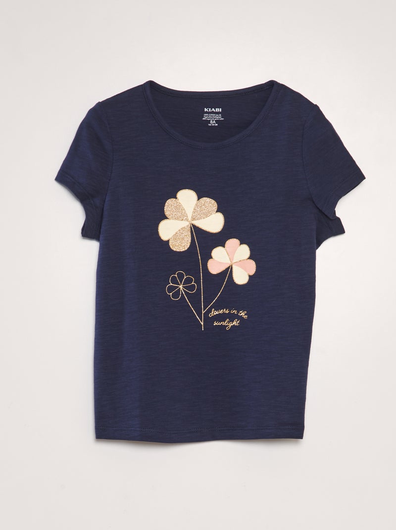 T-shirt forme boxy Bleu - Kiabi