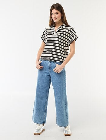 T-shirt forme polo coloré