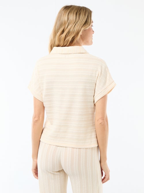 T-shirt forme polo coloré - Kiabi