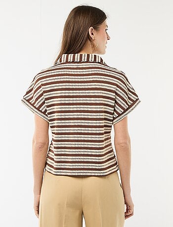 T-shirt forme polo coloré