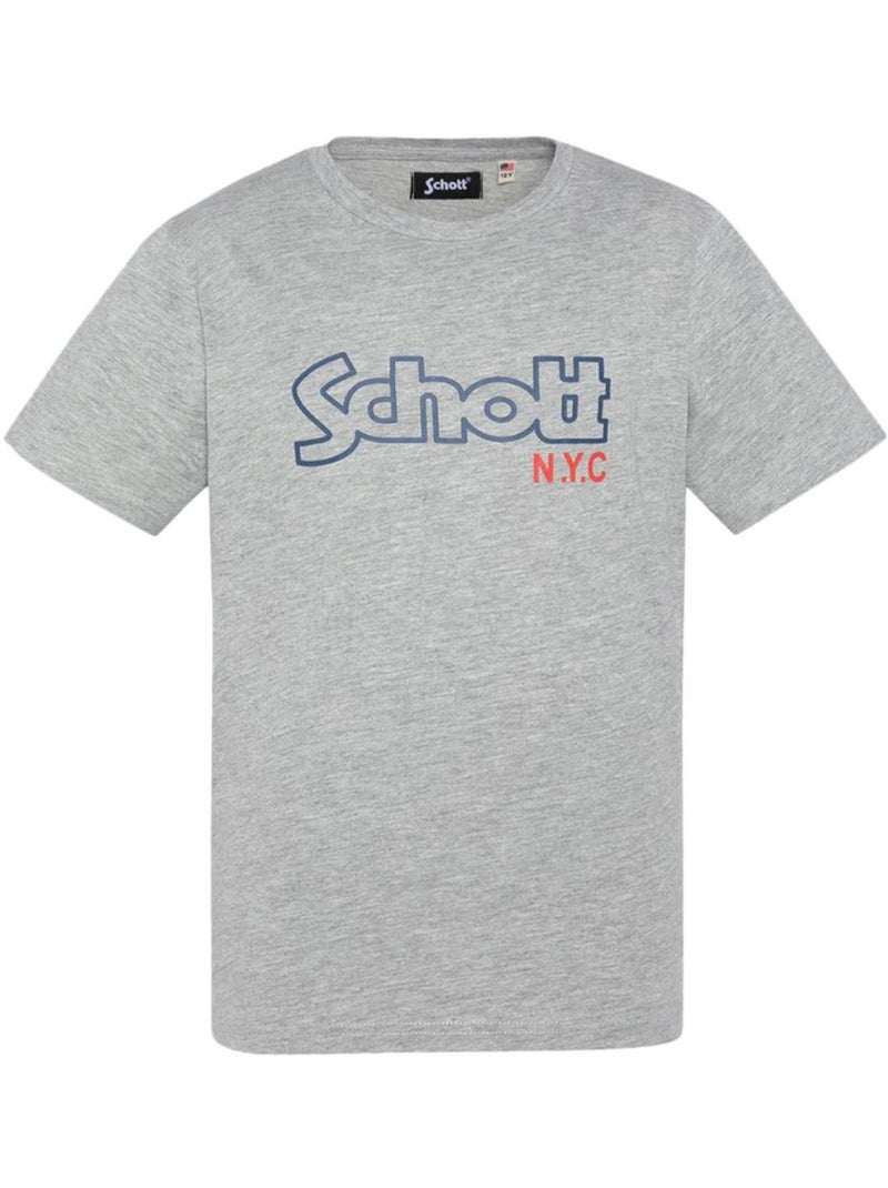 T-Shirt Garçon Schott Gris Argenté - Kiabi