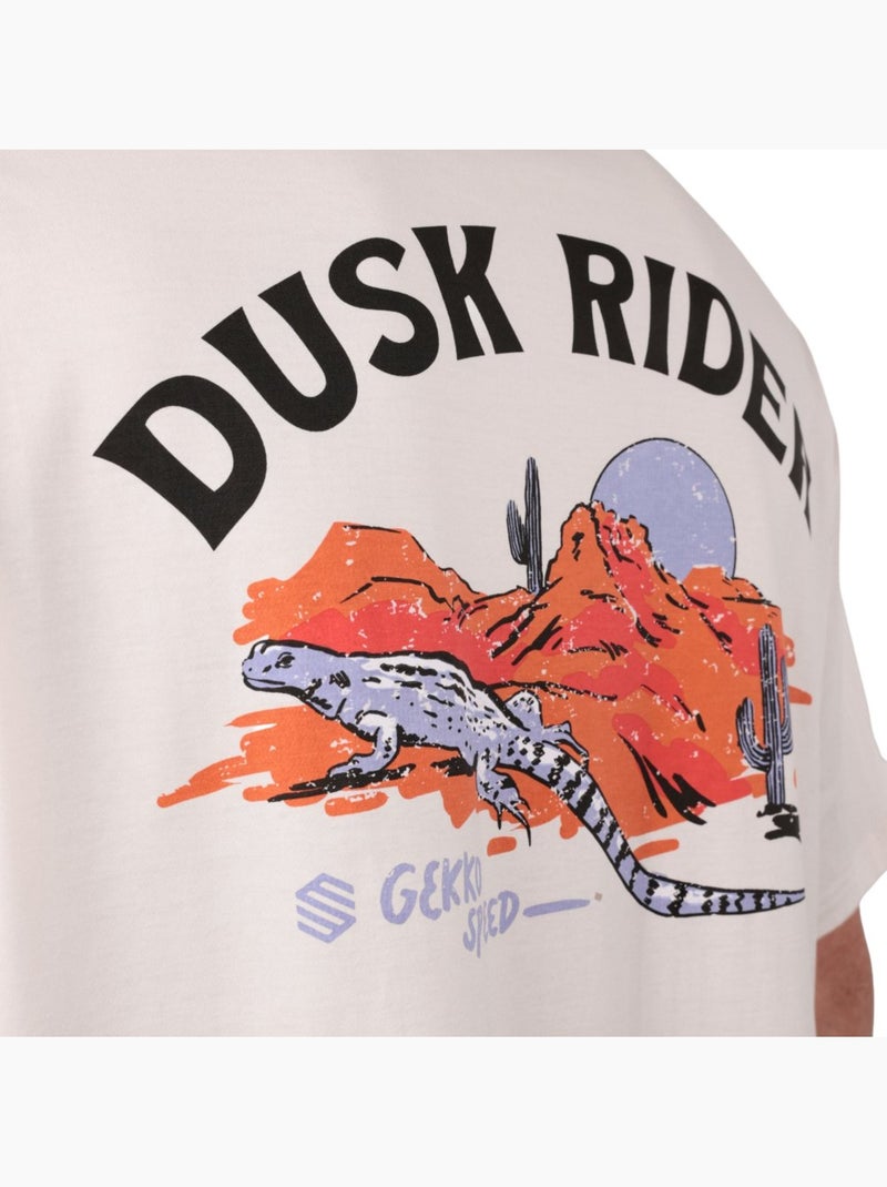 T-shirt gravel coton manches courtes homme homme chaser Blanc - Kiabi