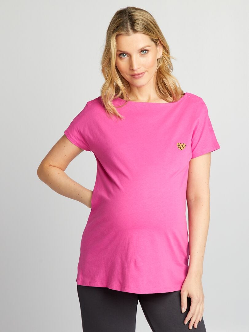 T-shirt grossesse et allaitement Rose - Kiabi