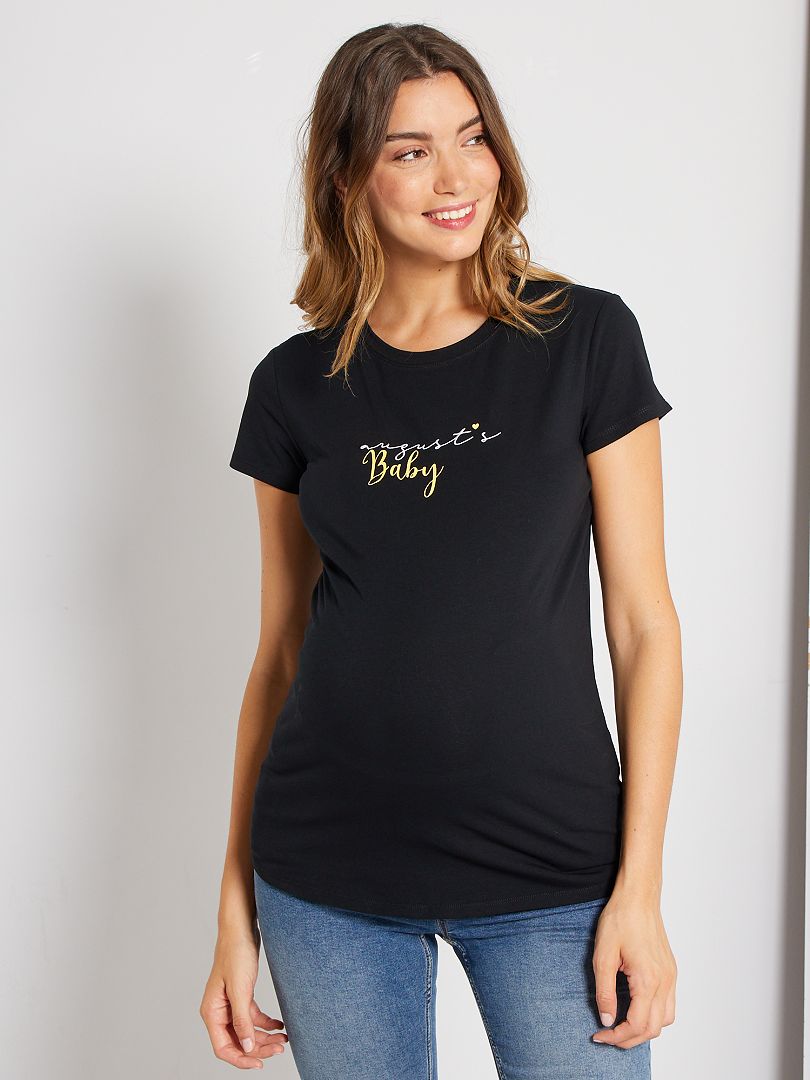 T-shirt grossesse noir août - Kiabi