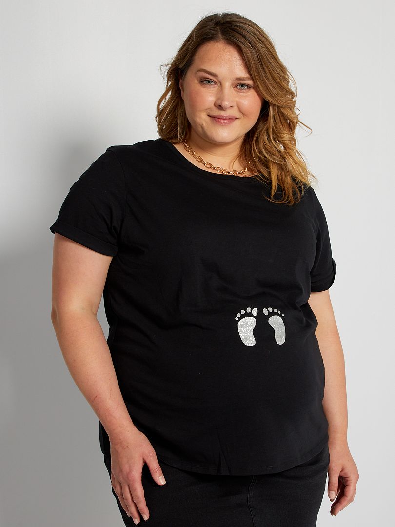 T-shirt grossesse noir - Kiabi