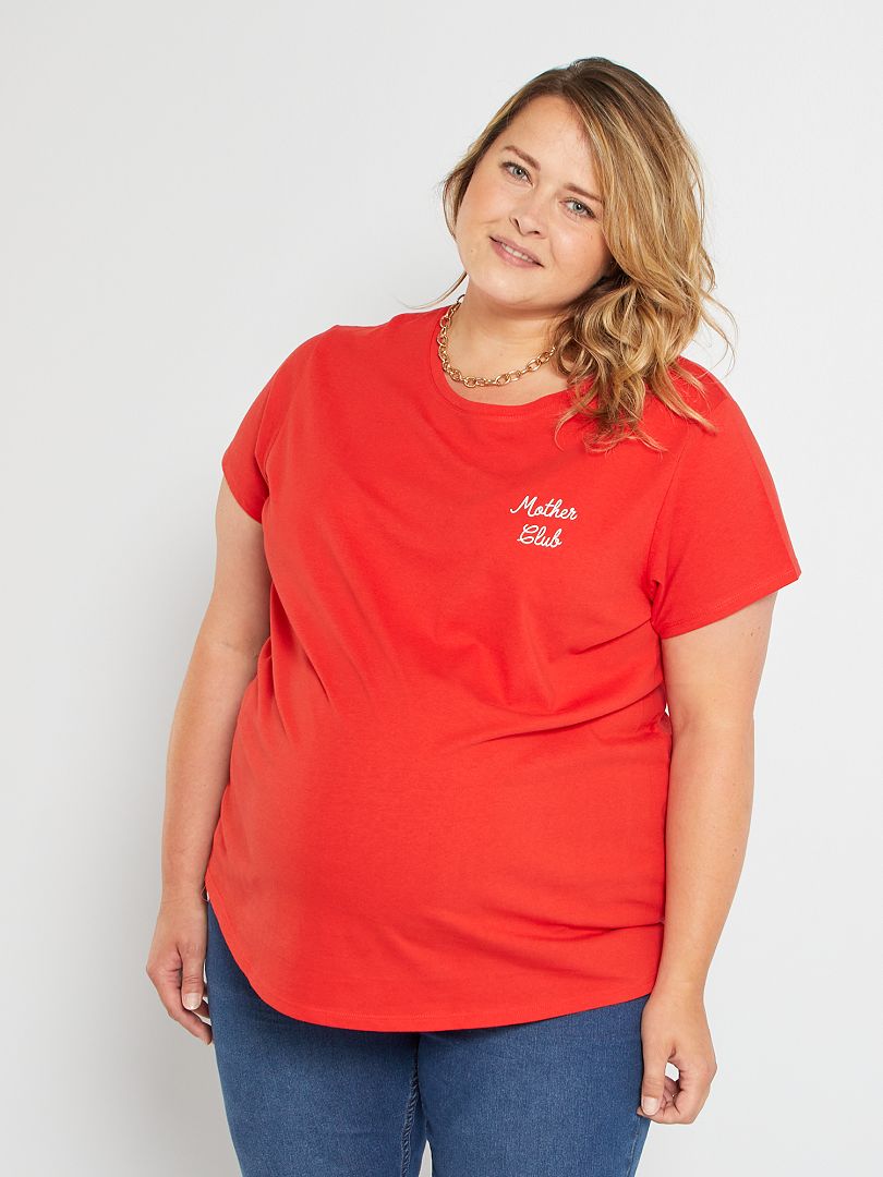 T-shirt grossesse rouge - Kiabi