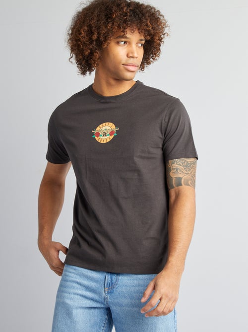 T-shirt 'Guns and Roses' manches courtes - Kiabi