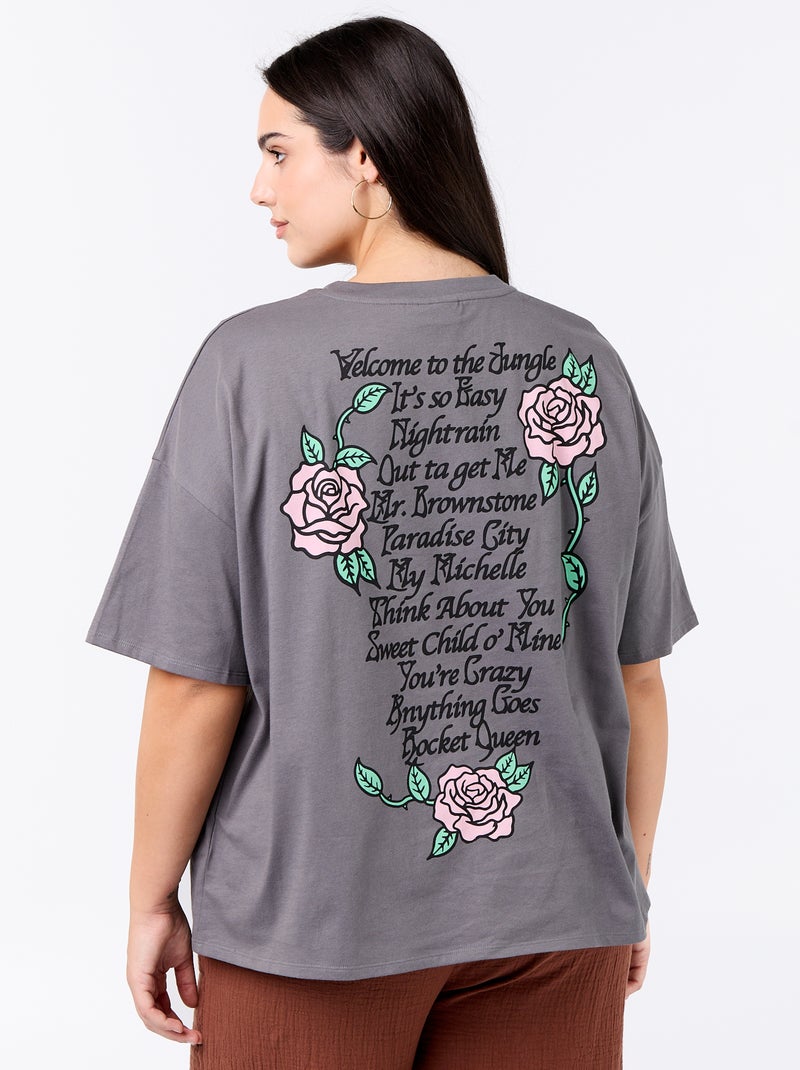 T-shirt 'Guns 'n' Roses' met korte mouwen Grijs - Kiabi