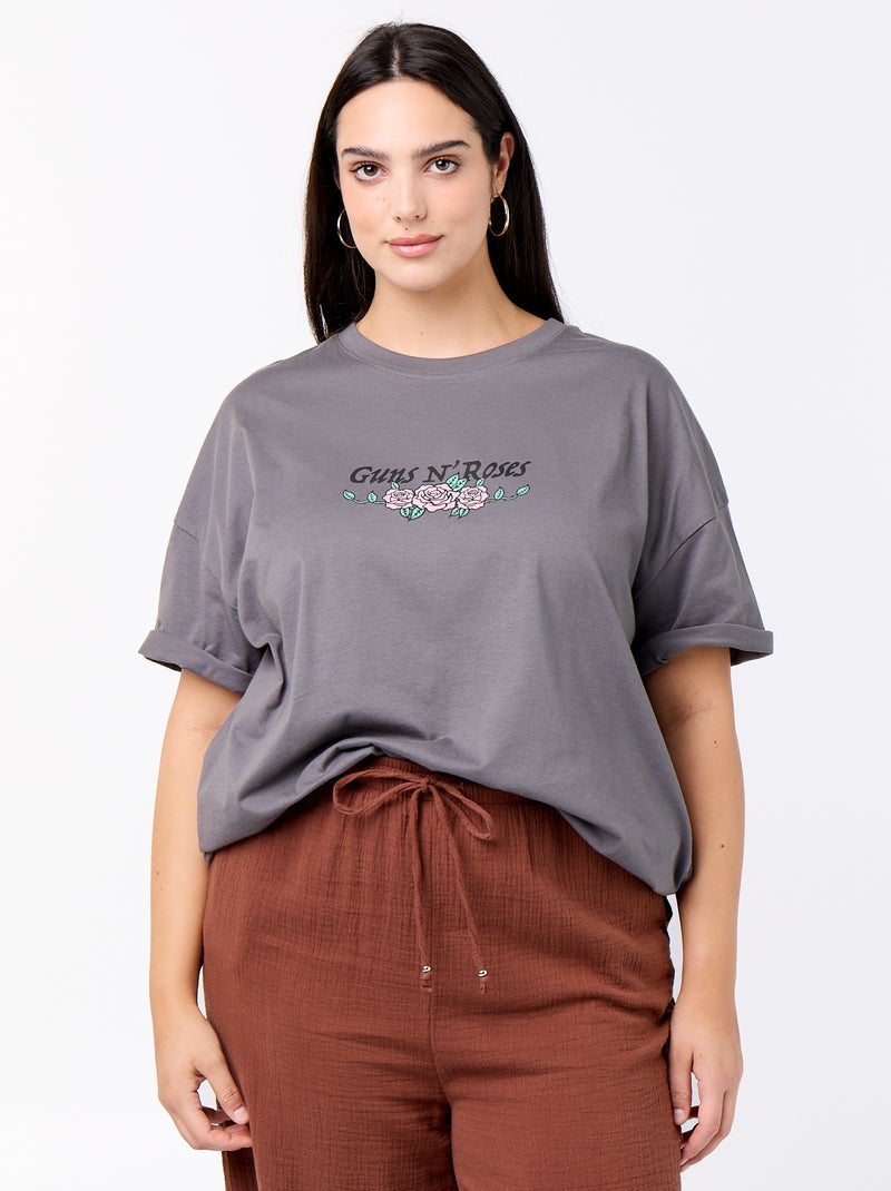 T-shirt 'Guns 'n' Roses' met korte mouwen Grijs - Kiabi