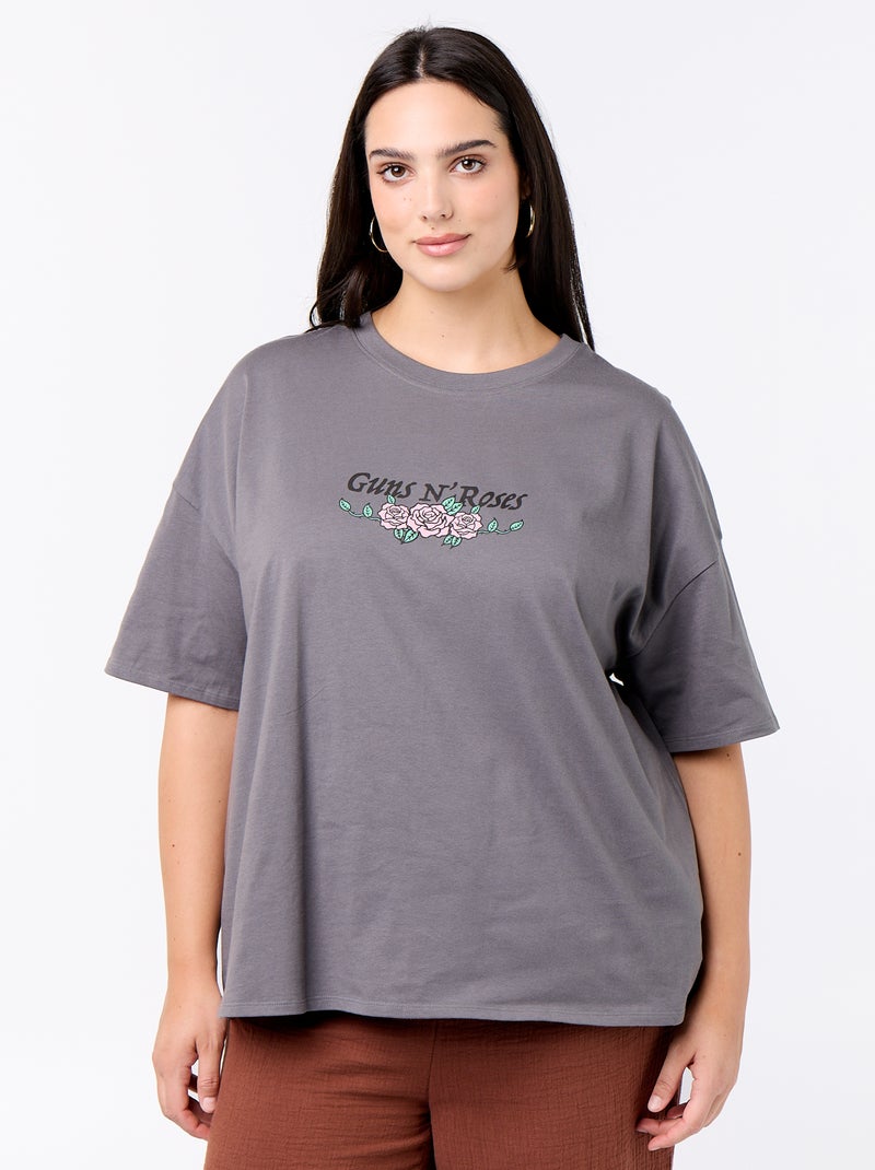 T-shirt 'Guns 'n' Roses' met korte mouwen Grijs - Kiabi