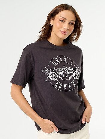 T-shirt 'Guns N'Roses' met korte mouwen en print op voor- en achterkant